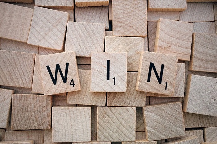 win word, wooden letter, scrabble letter, board game