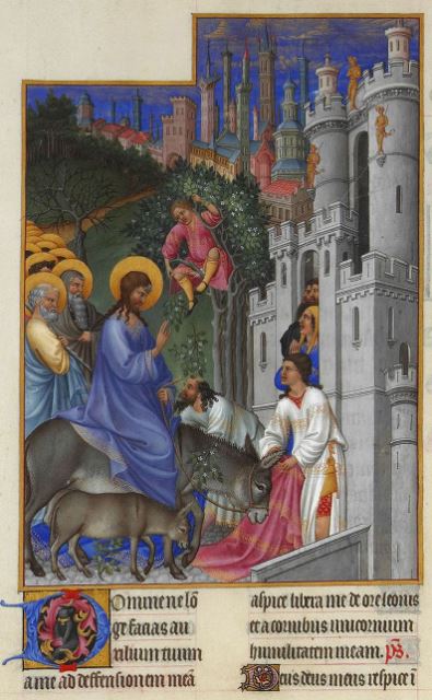 illustration of temples, and people with donkeys