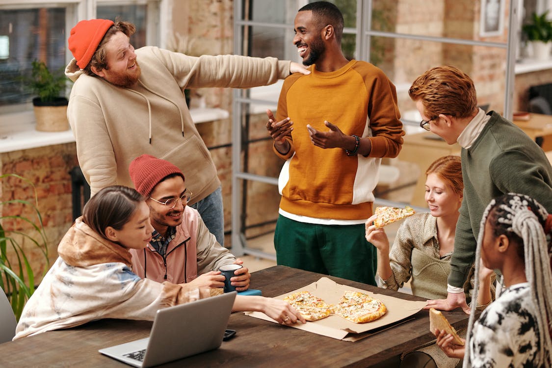 A group-of-people talking around a table