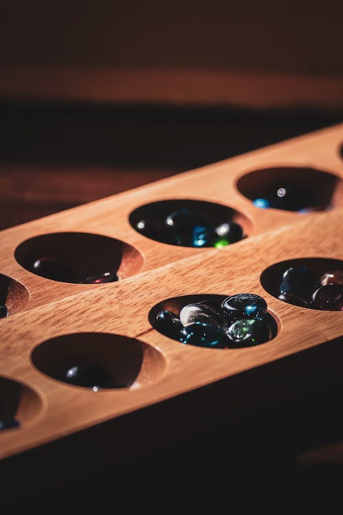 Close Up Mancala Board