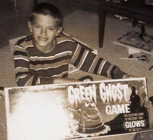 Boy showing Green Ghost game, 1967