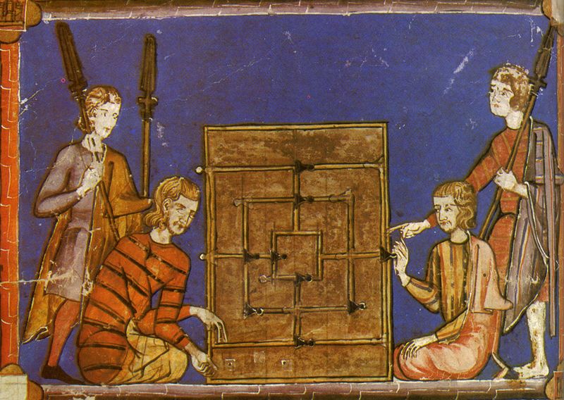 Nine Men's Morris with dice in Libro de los juegos