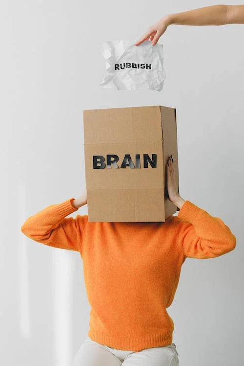 a person with a box on the head